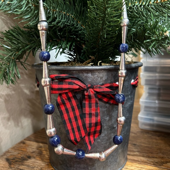 Sterling & Lapis Native American Necklace - Picture 12 of 14